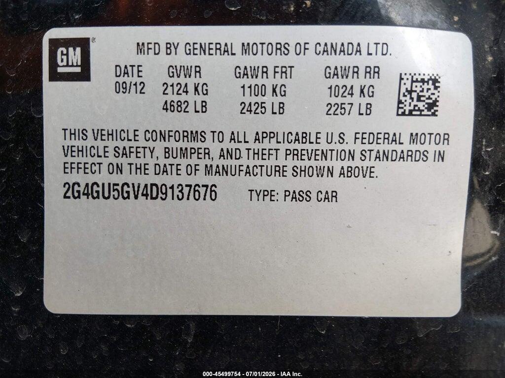 2G4GU5GV4D9137676 2013 BUICK REGAL photo no. 9