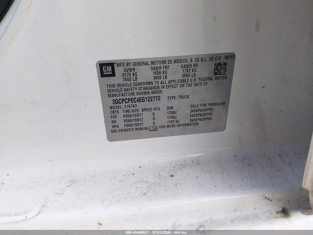 3GCPCPEC4EG122770 2014 CHEVROLET SILVERADO 1500 photo no. 9