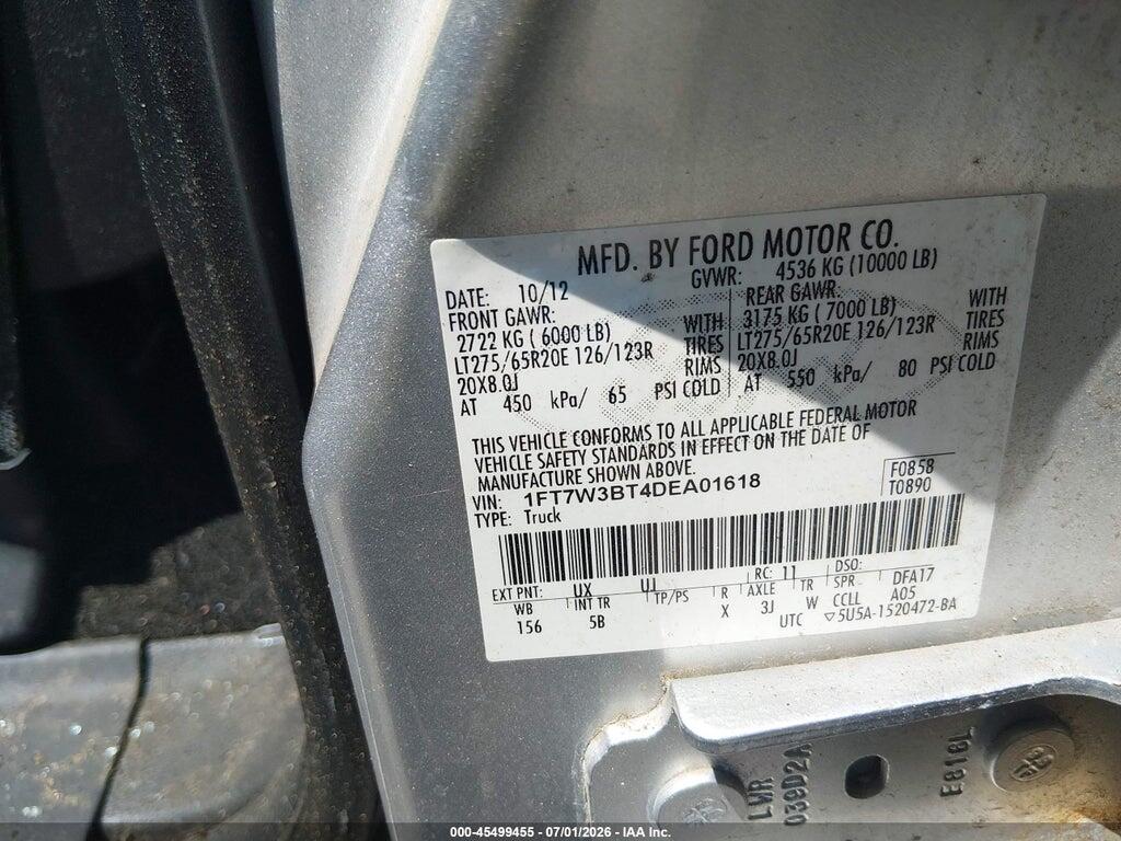 1FT7W3BT4DEA01618 2013 FORD SUPER DUTY F-350 SRW photo no. 9