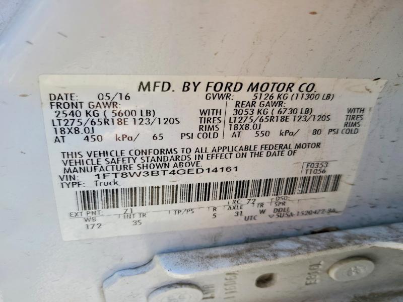 1FT8W3BT4GED14161 2016 FORD F350 photo no. 12