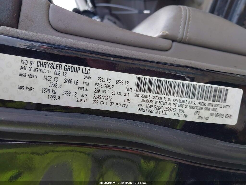 1C4RJFAG4DC559753 2013 JEEP GRAND CHEROKEE photo no. 9