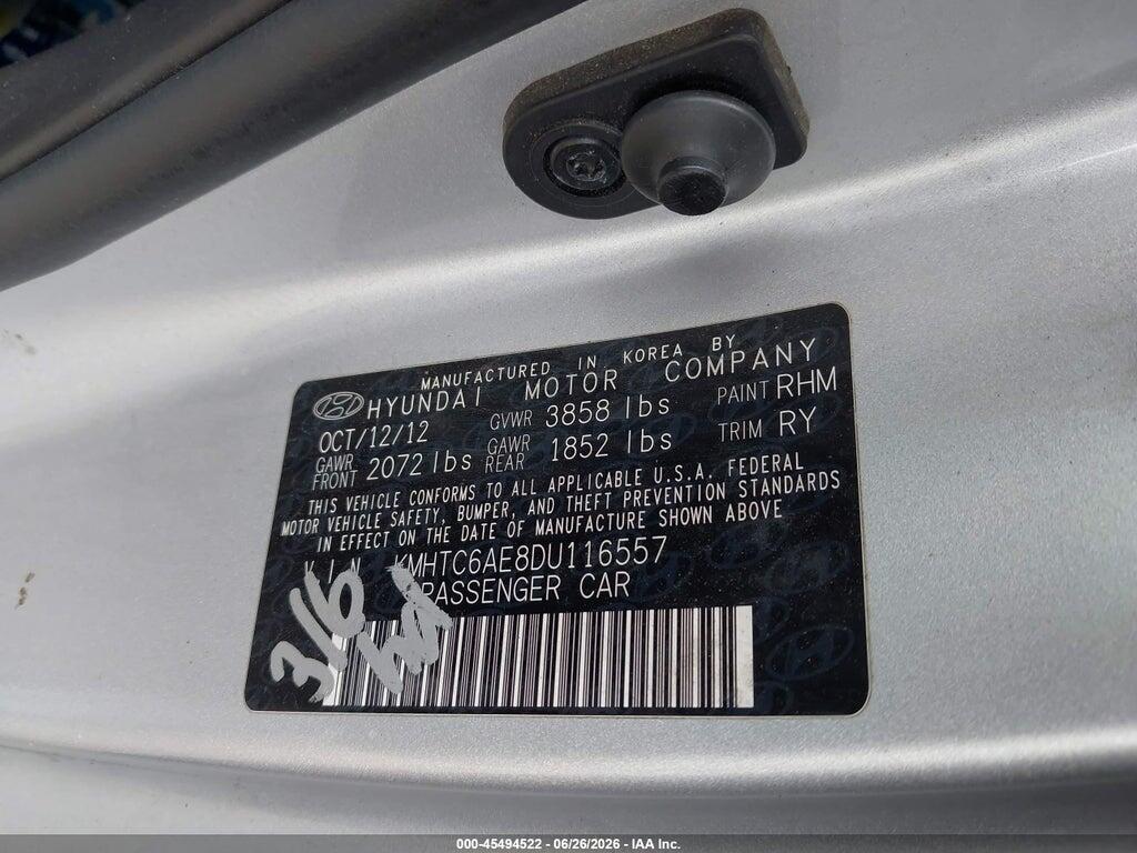 KMHTC6AE8DU116557 2013 HYUNDAI VELOSTER photo no. 9