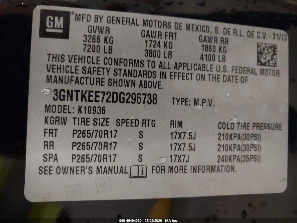 3GNTKEE72DG296738 2013 CHEVROLET AVALANCHE photo no. 9