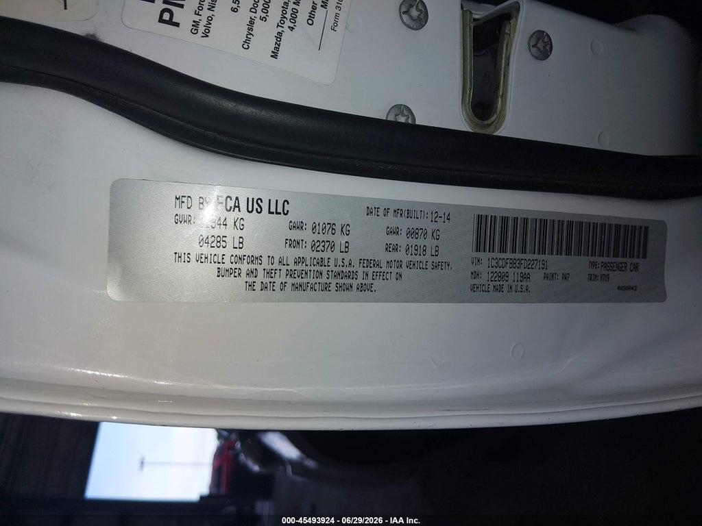 1C3CDFBB3FD227191 2015 DODGE DART photo no. 9
