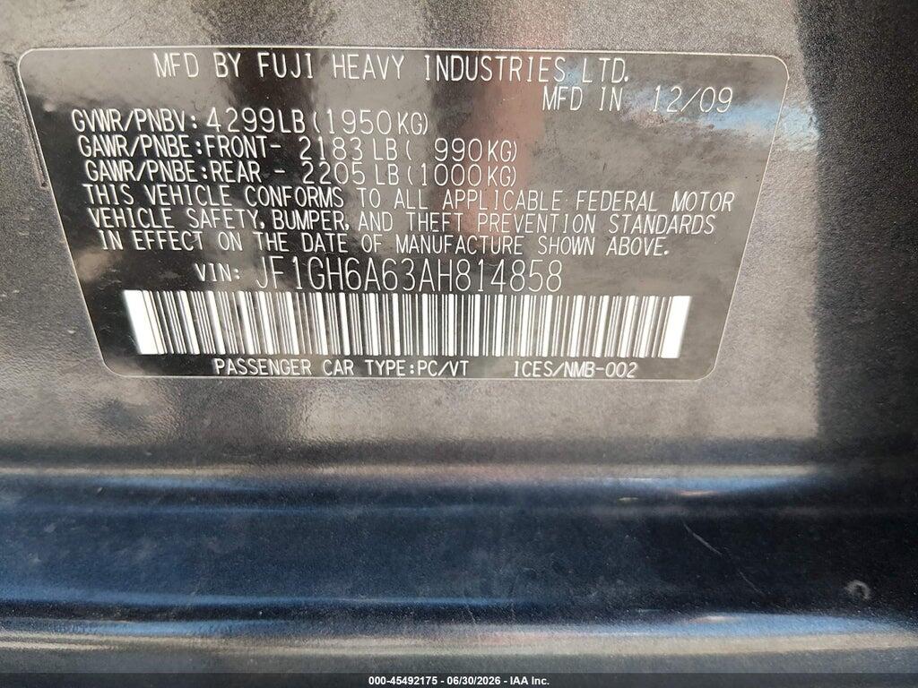 JF1GH6A63AH814858 2010 SUBARU IMPREZA photo no. 9