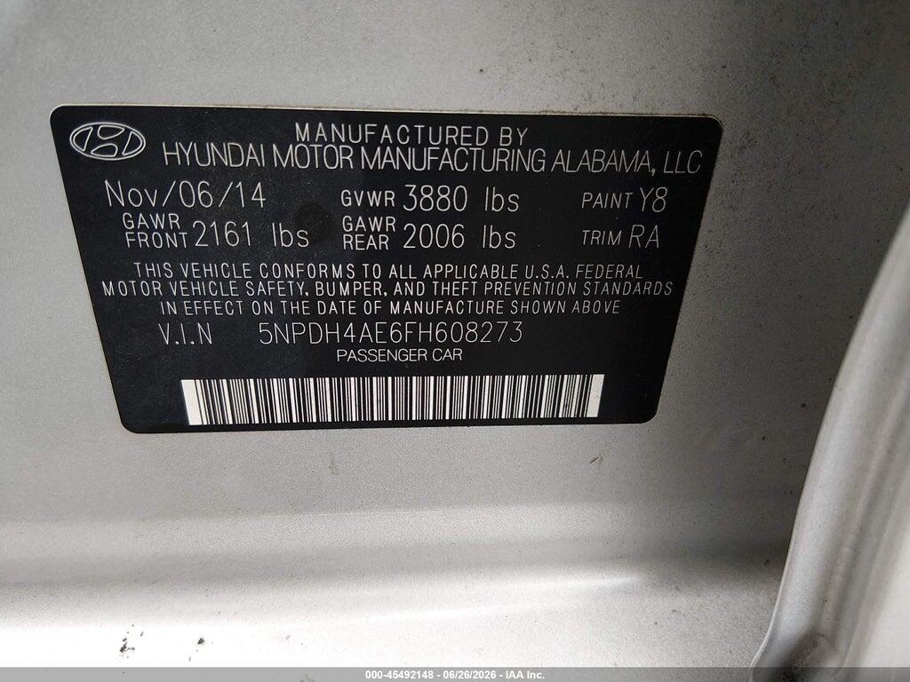 5NPDH4AE6FH608273 2015 HYUNDAI ELANTRA photo no. 9
