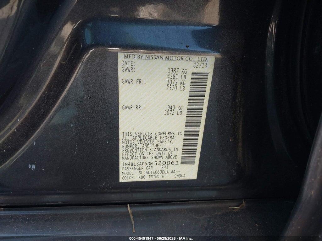 1N4BL3AP5DN520061 2013 NISSAN ALTIMA photo no. 9