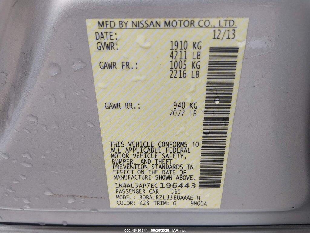 1N4AL3AP7EC196443 2014 NISSAN ALTIMA photo no. 9