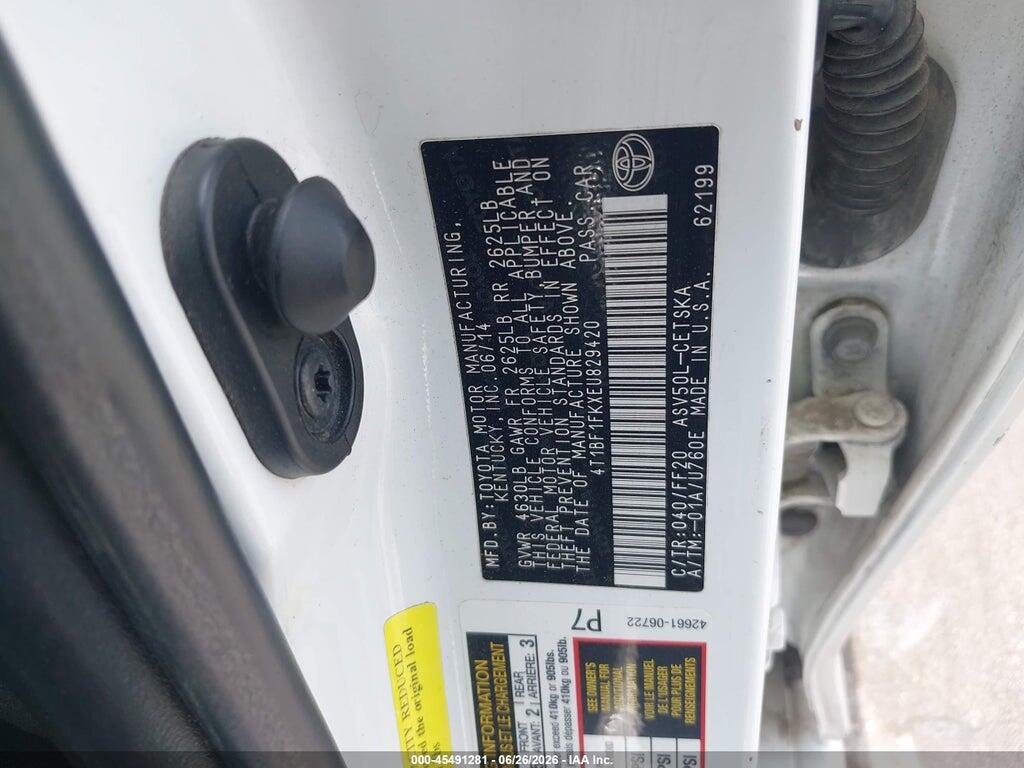 4T1BF1FKXEU829420 2014 TOYOTA CAMRY photo no. 9