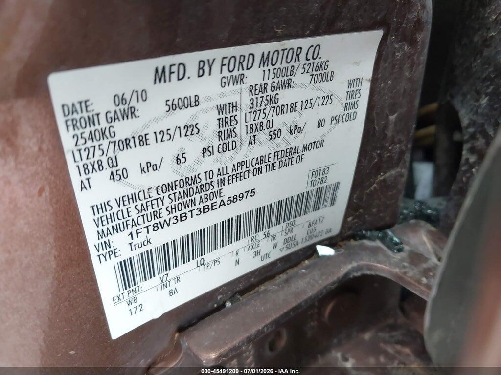 1FT8W3BT3BEA58975 2011 FORD SUPER DUTY F-350 SRW photo no. 9