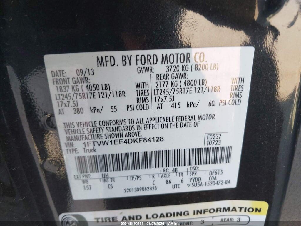 1FTVW1EF4DKF84128 2013 FORD F-150 photo no. 9