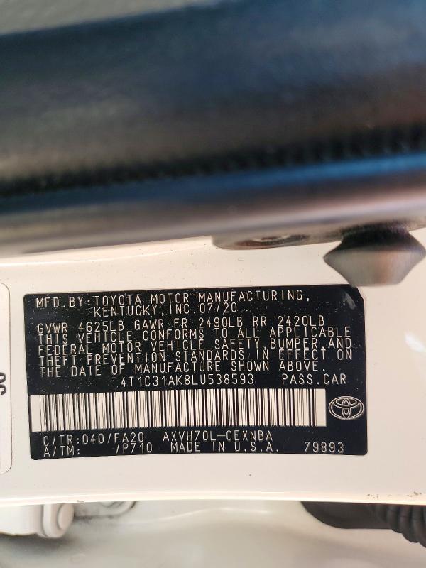 4T1C31AK8LU538593 2020 TOYOTA CAMRY photo no. 12