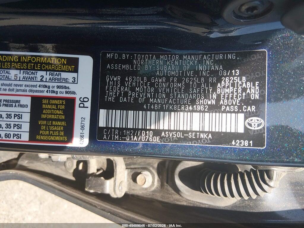 4T4BF1FK8ER341962 2014 TOYOTA CAMRY photo no. 9