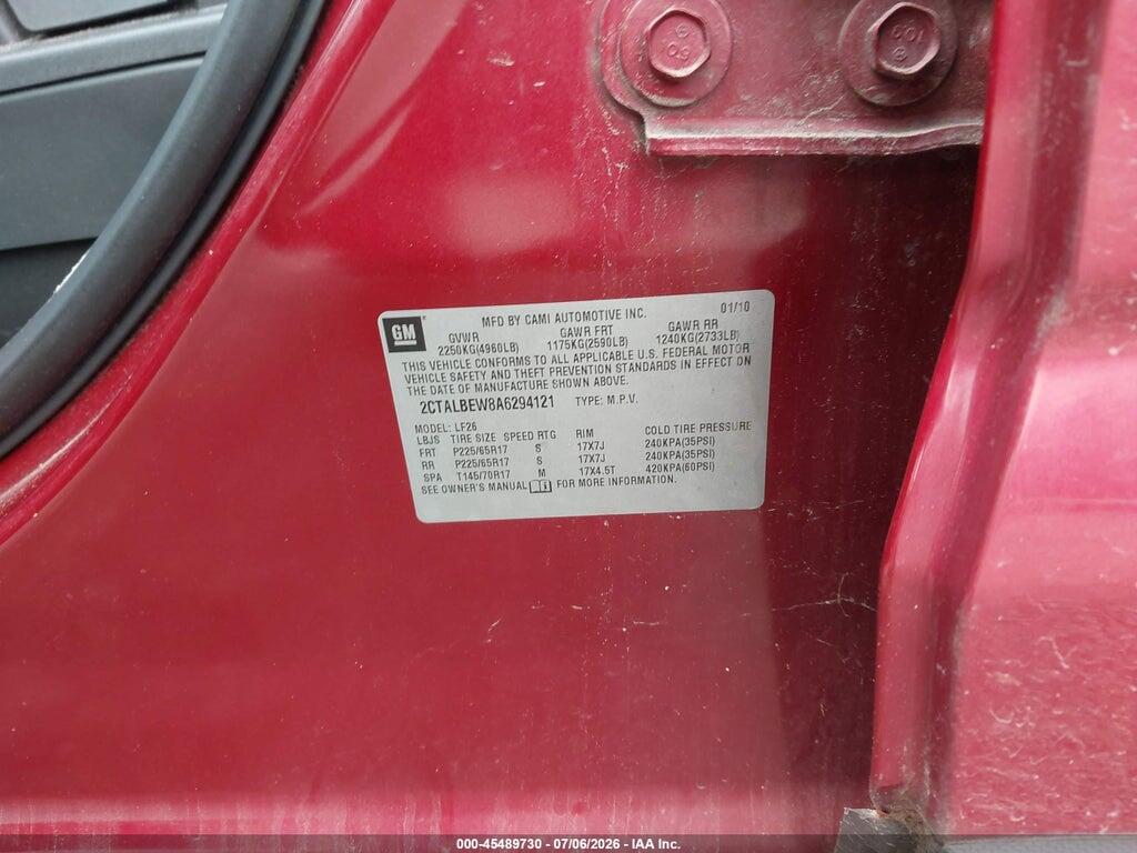 2CTALBEW8A6294121 2010 GMC TERRAIN photo no. 9