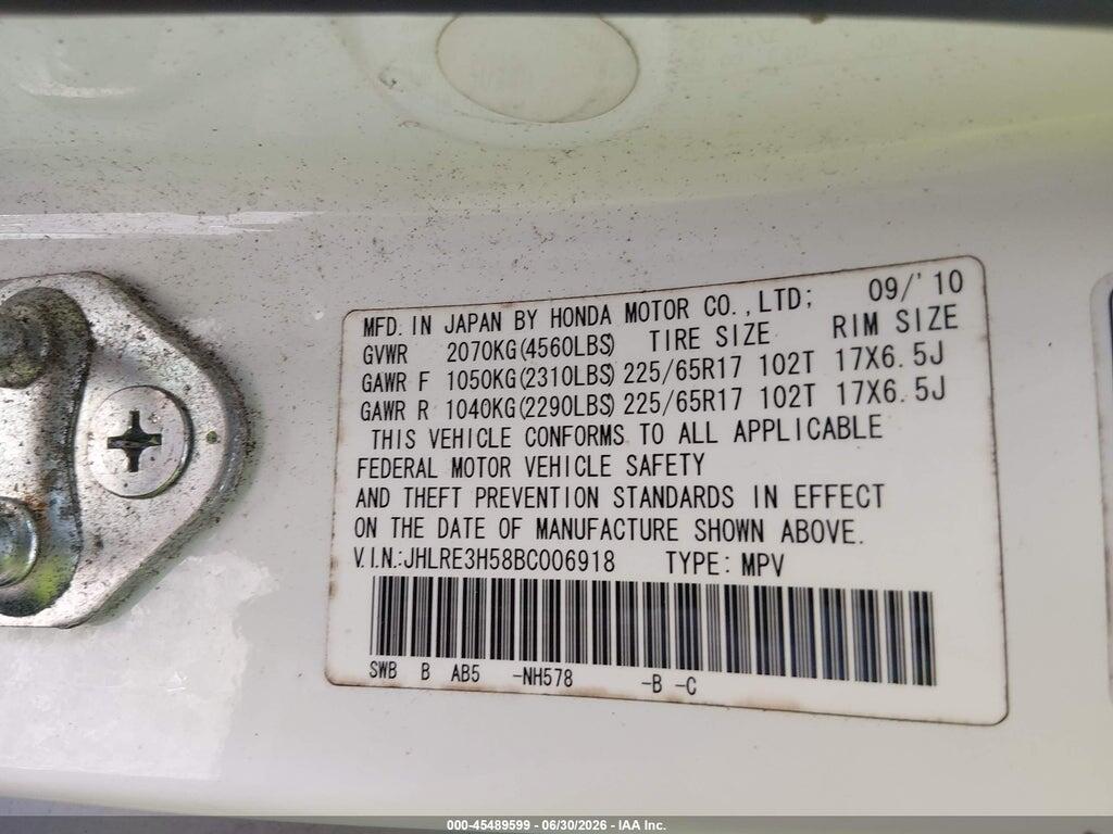 JHLRE3H58BC006918 2011 HONDA CR-V photo no. 9