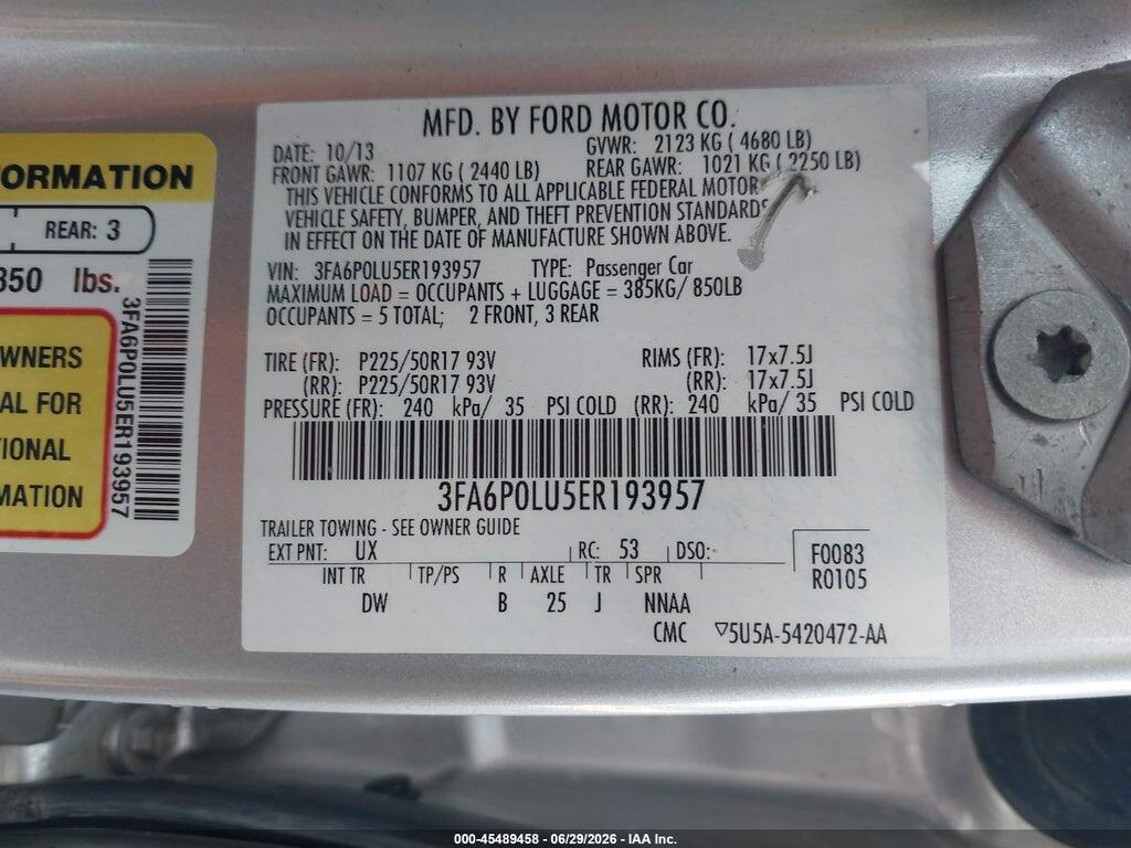 3FA6P0LU5ER193957 2014 FORD FUSION HYBRID photo no. 9
