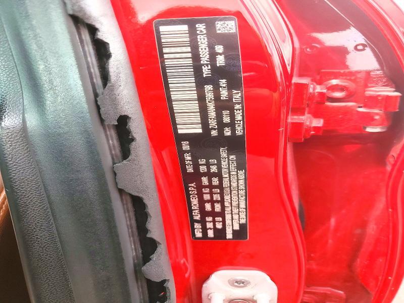 ZARFAMAN4K7599798 2019 ALFA ROMEO GIULIA photo no. 12