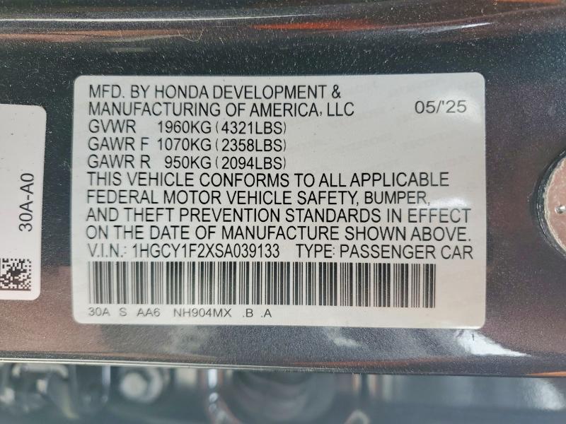 2025 HONDA ACCORD LX — Фото 12 из 12