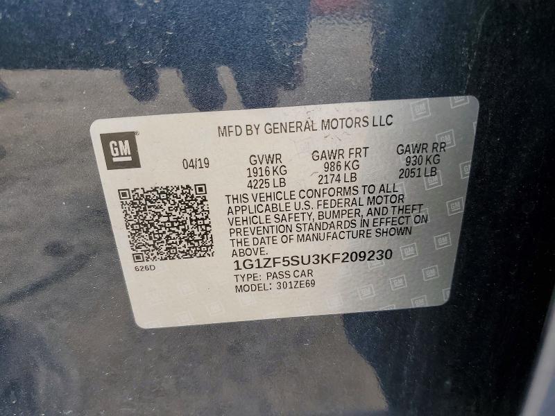 1G1ZF5SU3KF209230 2019 CHEVROLET MALIBU photo no. 12
