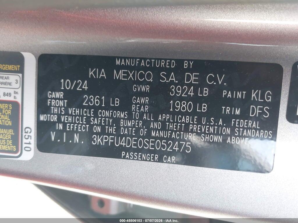 3KPFU4DE0SE052475 2025 KIA K4 photo no. 9