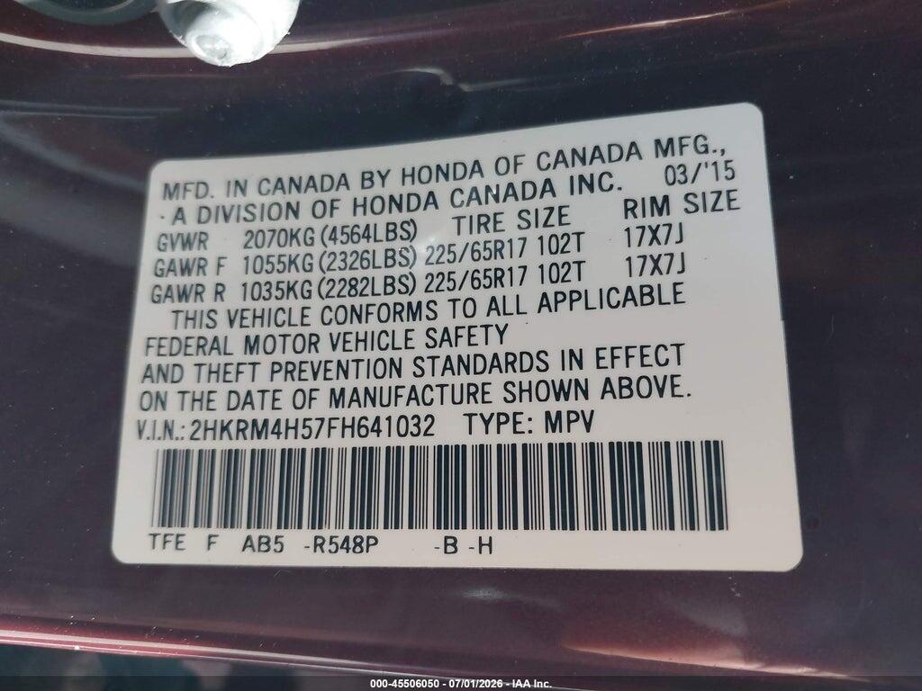 2HKRM4H57FH641032 2015 HONDA CR-V photo no. 9
