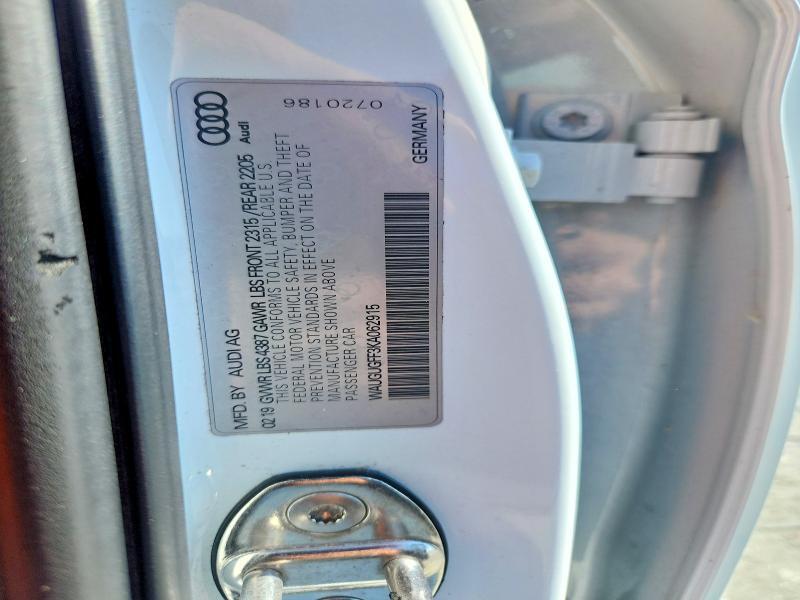 2019 AUDI A3 PREMIUM PLUS — Фото 12 из 12