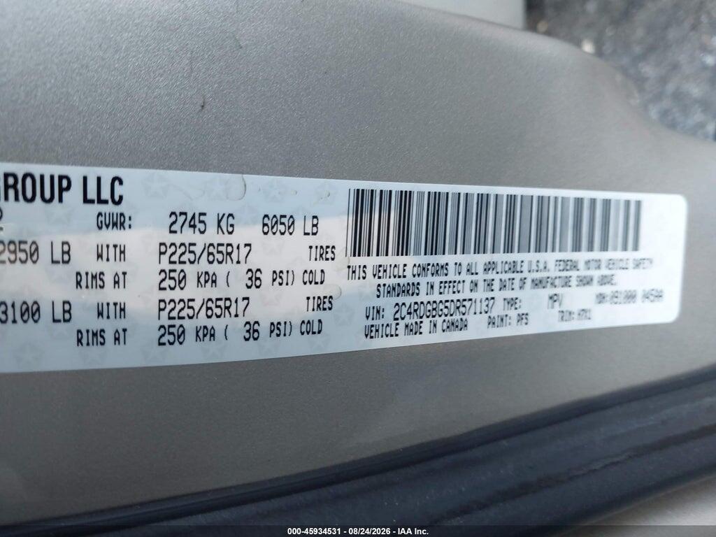 2C4RDGBG5DR571137 2013 DODGE GRAND CARAVAN photo no. 9