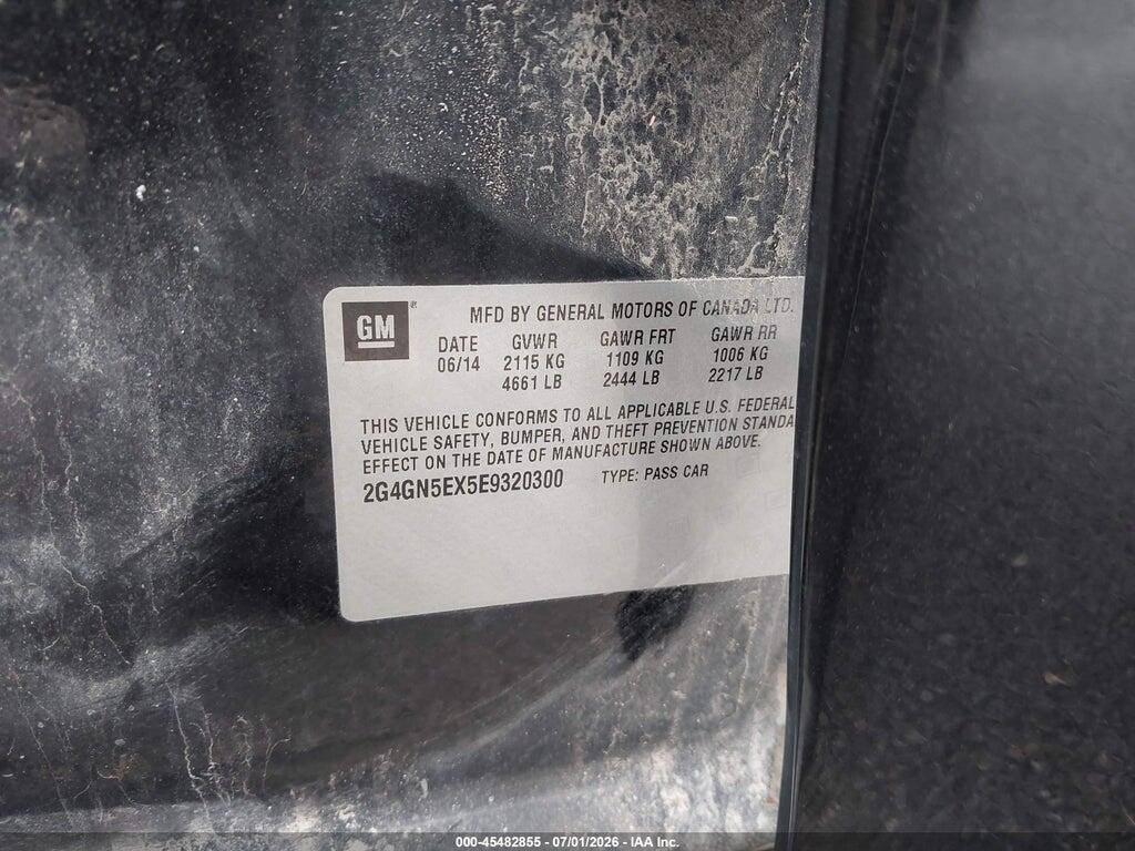 2G4GN5EX5E9320300 2014 BUICK REGAL photo no. 9