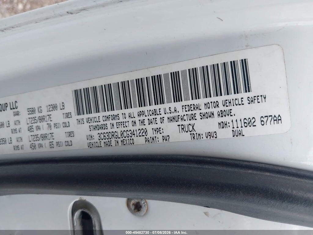 3C63DRGL0CG341220 2012 RAM 3500 photo no. 8