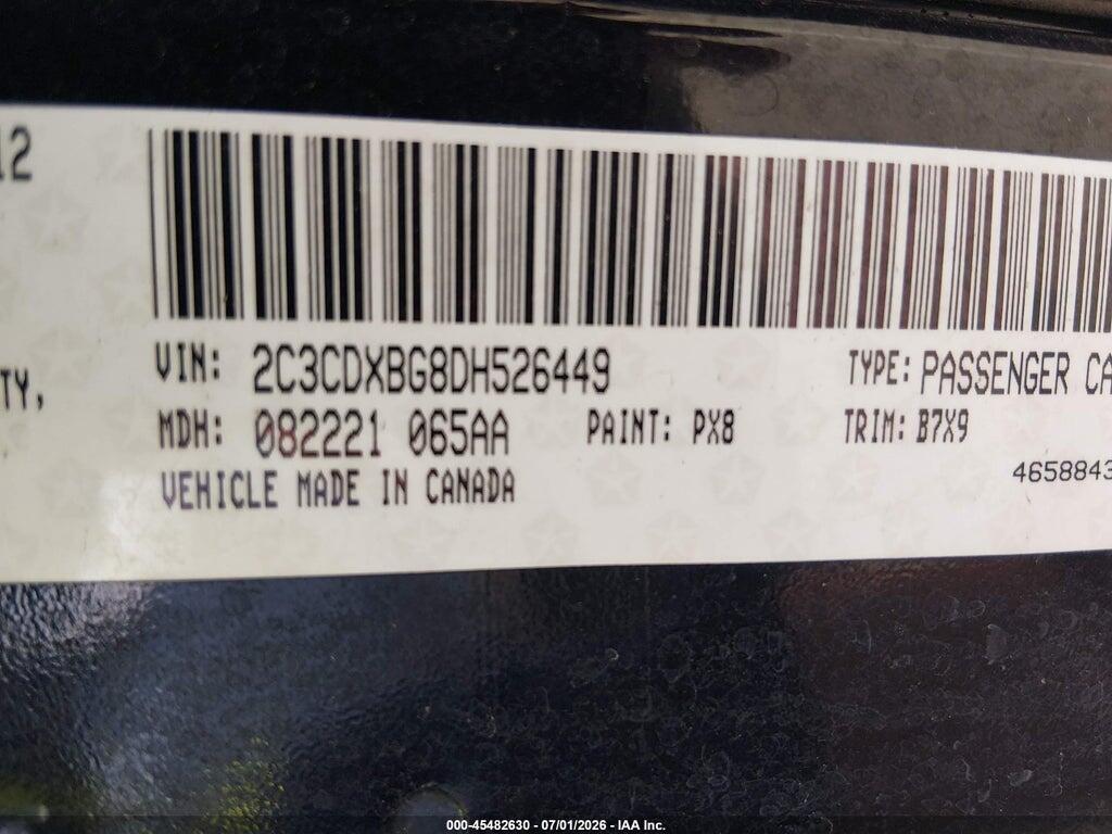 2C3CDXBG8DH526449 2013 DODGE CHARGER photo no. 9