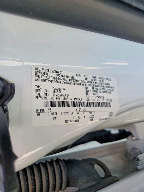 1FADP3F27EL110840 2014 FORD FOCUS photo no. 12