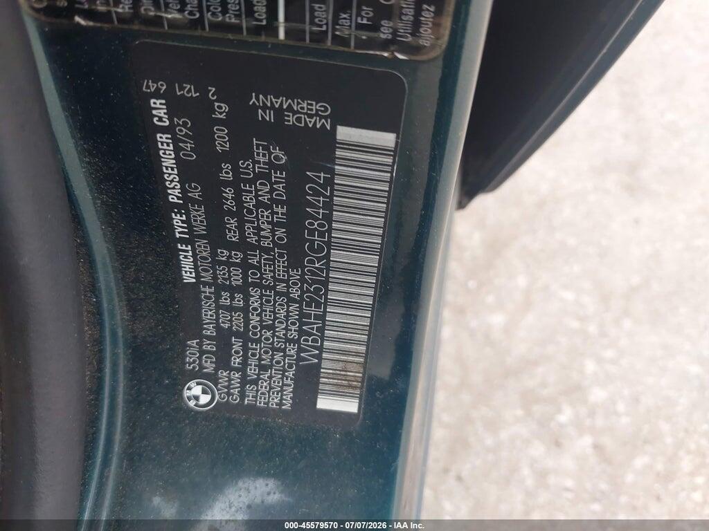 WBAHE2312RGE84424 1994 BMW 530 photo no. 9