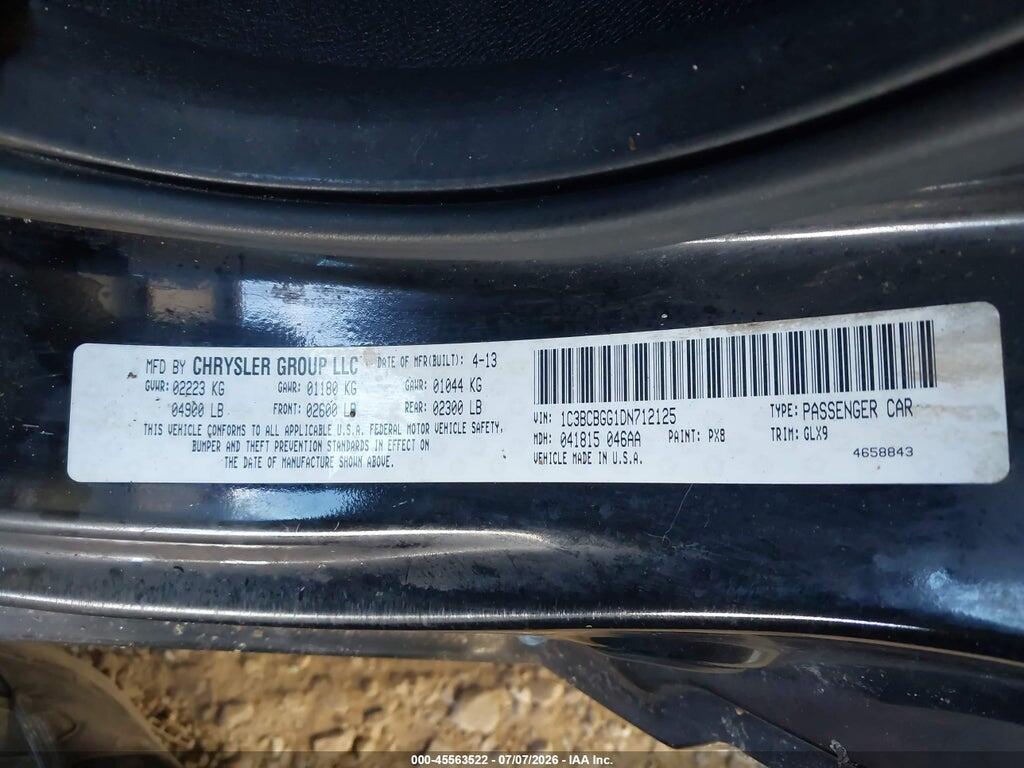 1C3BCBGG1DN712125 2013 CHRYSLER 200 photo no. 9