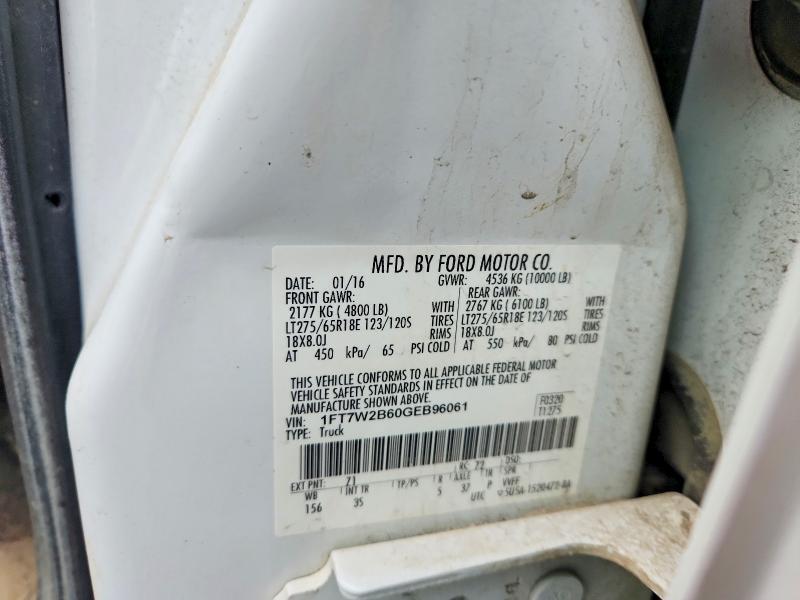1FT7W2B60GEB96061 2016 FORD F250 photo no. 12