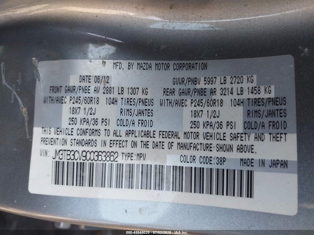 JM3TB3CV9C0363862 2012 MAZDA CX-9 photo no. 9