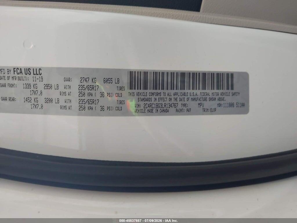 2C4RC1BG3LR134767 2020 CHRYSLER PACIFICA photo no. 9