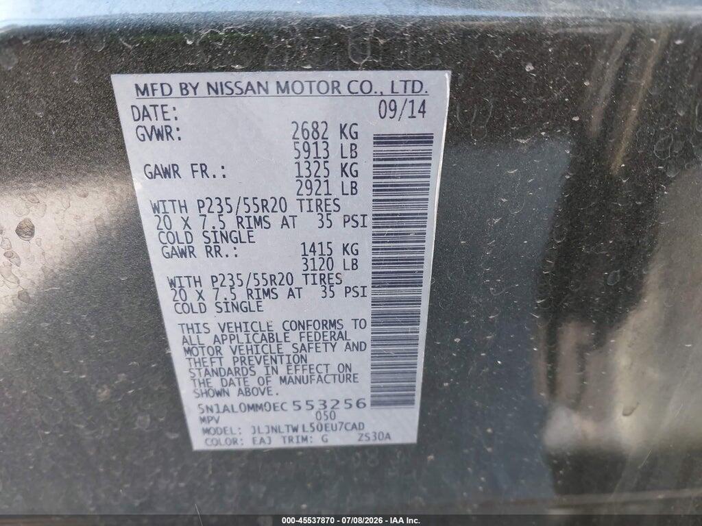 5N1AL0MM0EC553256 2014 INFINITI QX60 photo no. 9