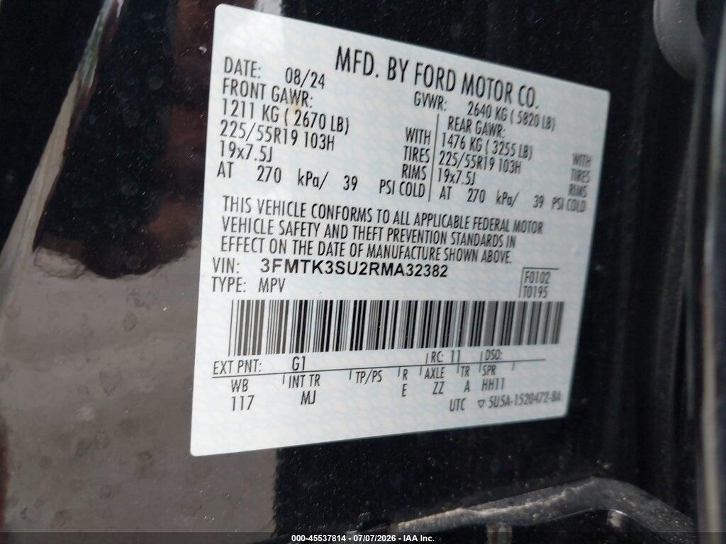 3FMTK3SU2RMA32382 2024 FORD MUSTANG MACH-E photo no. 9