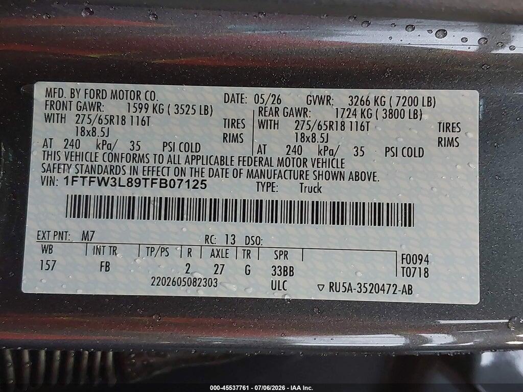 1FTFW3L89TFB07125 2026 FORD F-150 photo no. 9