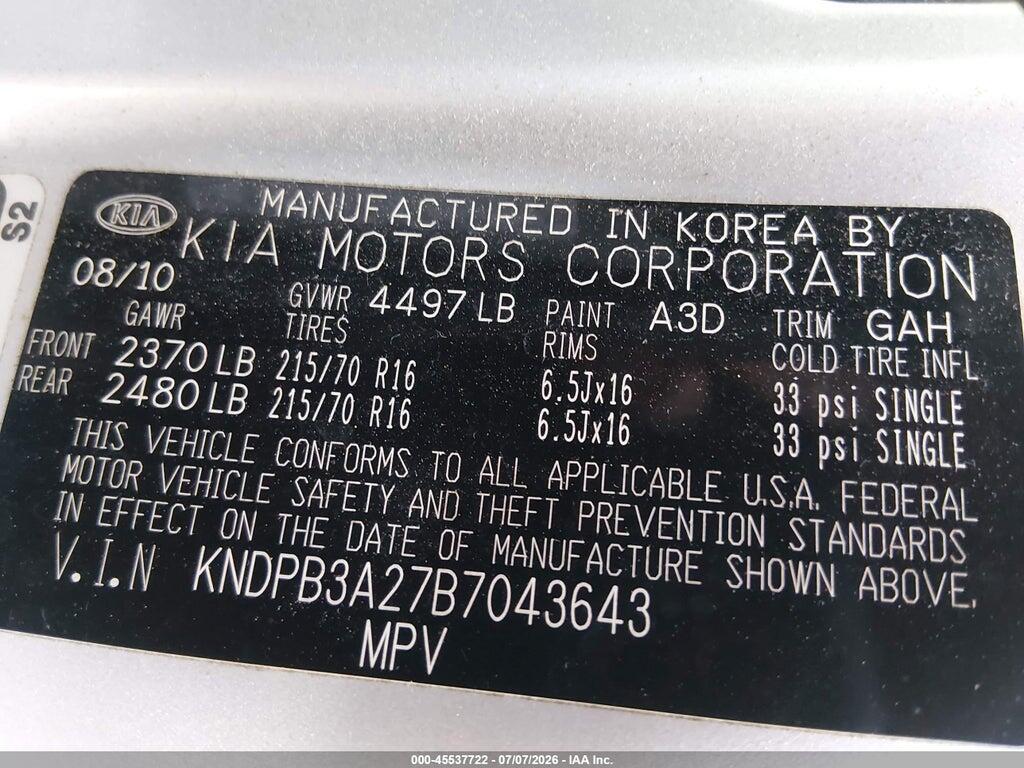 KNDPB3A27B7043643 2011 KIA SPORTAGE photo no. 9