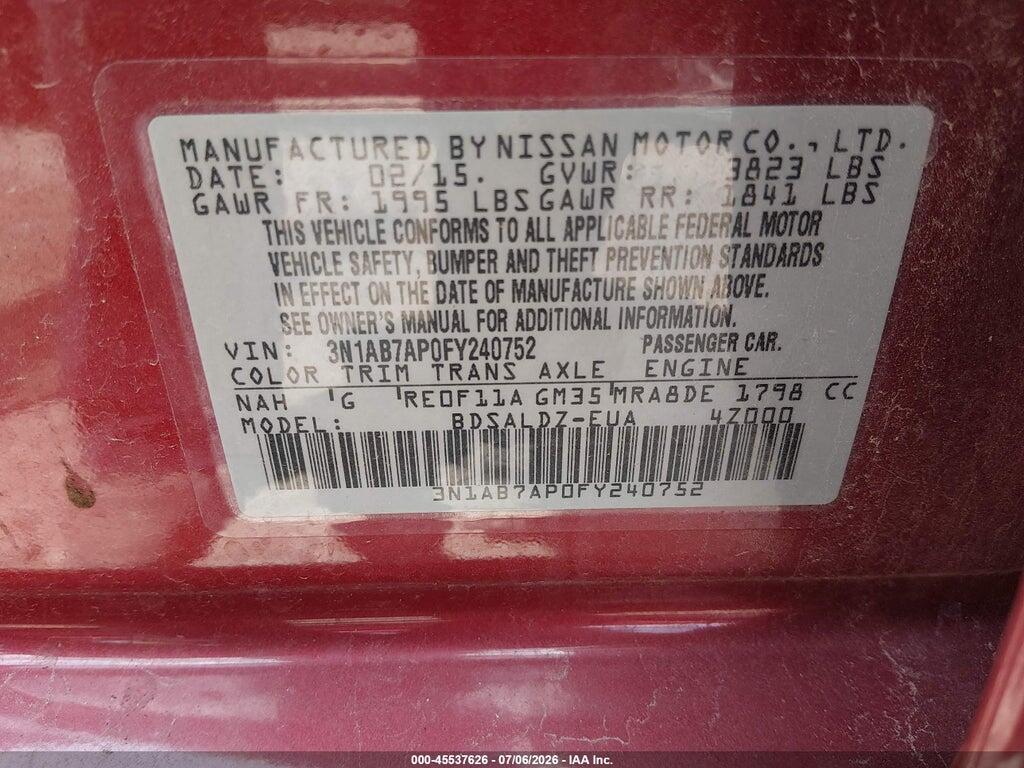 3N1AB7AP0FY240752 2015 NISSAN SENTRA photo no. 9