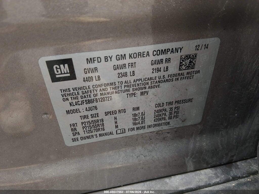 KL4CJFSB6FB120727 2015 BUICK ENCORE photo no. 9