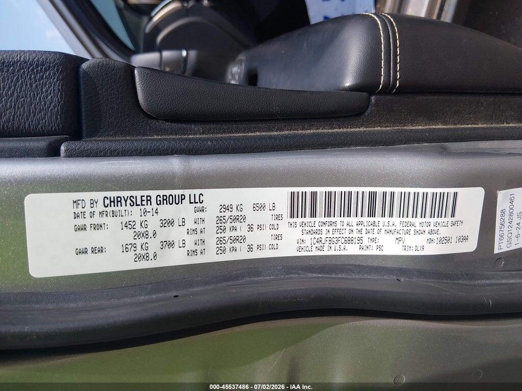 1C4RJFBG3FC688195 2015 JEEP GRAND CHEROKEE photo no. 9