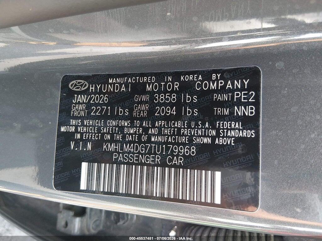 KMHLM4DG7TU179968 2026 HYUNDAI ELANTRA photo no. 9