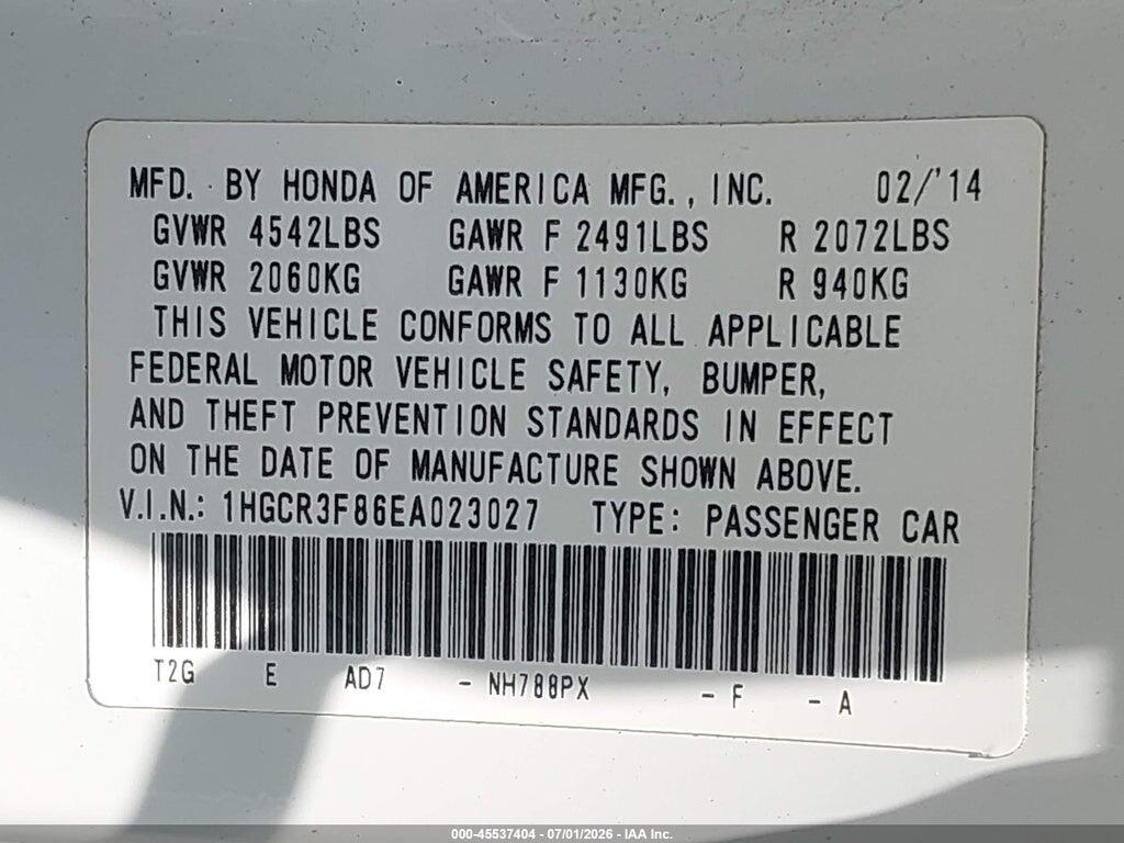 1HGCR3F86EA023027 2014 HONDA ACCORD photo no. 9