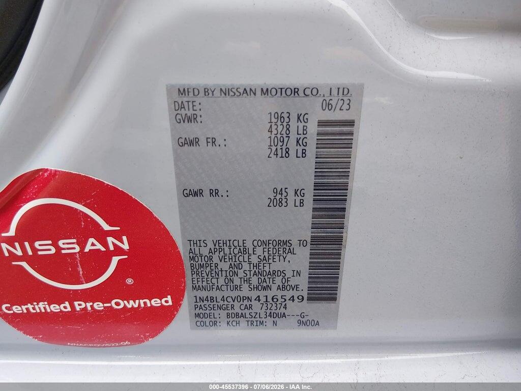 1N4BL4CV0PN416549 2023 NISSAN ALTIMA photo no. 9