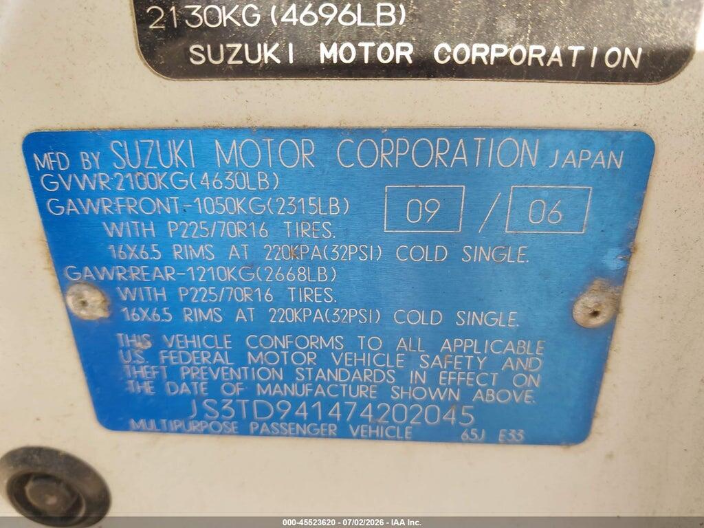 JS3TD941474202045 2007 SUZUKI GRAND VITARA photo no. 9