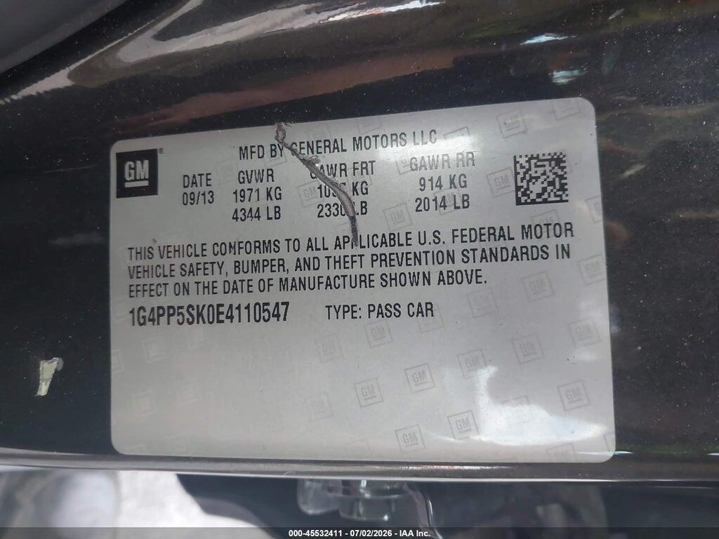 1G4PP5SK0E4110547 2014 BUICK VERANO photo no. 9
