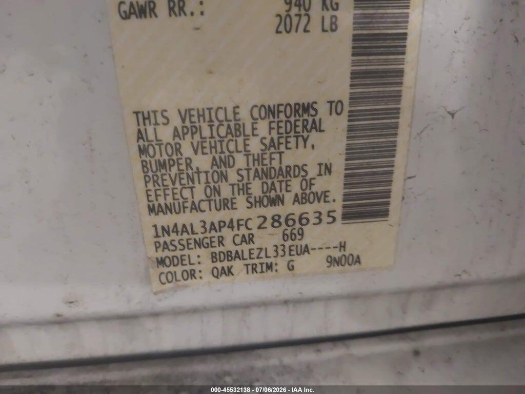 1N4AL3AP4FC286635 2015 NISSAN ALTIMA photo no. 9