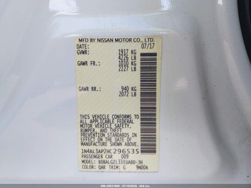 1N4AL3AP2HC296535 2017 NISSAN ALTIMA photo no. 9